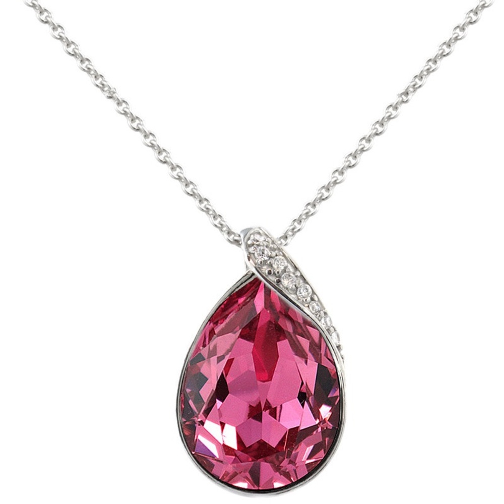 SilverSpeck • Pink Crystal w/ Clear CZ **PENDANT ONLY** •925 Stamped